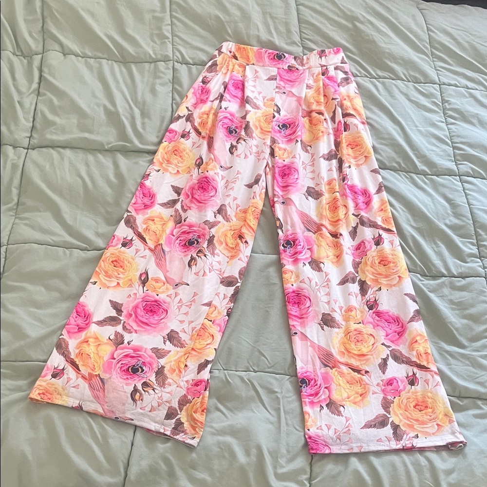 Floral Wide-Leg Pants